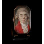 Property of a lady - a late 18th century portrait miniature depicting a gentleman, signed 'P.N.