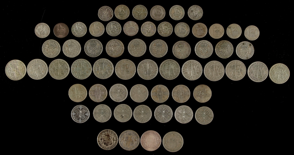 Property of a gentleman - a bag containing assorted GB silver coins, 1920-46, including seven good