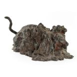 ARR - Property of a gentleman - Kenneth Rodney Bunn (b.1938) - A STALKING LIONESS - bronze, signed &