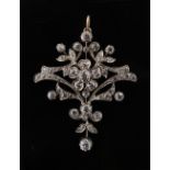 An attractive early 20th century Belle Epoque white gold or platinum diamond floral openwork