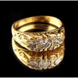 Property of a lady - a late 19th / early 20th century high carat yellow gold diamond ring, with