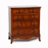 Property of a lady - a Bevan Funnel Limited 'Reprodux' reproduction yew wood bow-fronted chest of