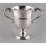 Property of a gentleman - a George III Irish silver two-handled cup, of heavy grade, with acanthus