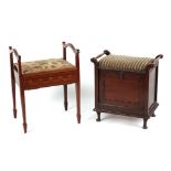 Property of a deceased estate - two Edwardian piano stools (2) (see illustration).