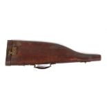 Property of a gentleman - a tan leather 'leg of mutton' gun case (see illustration).