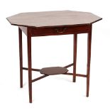 Property of a lady - a George III mahogany elongated octagonal topped occasional table, with