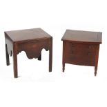 Property of a gentleman - a late 18th century George III mahogany box commode, with square chamfered