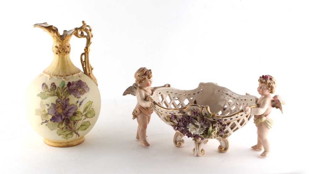 Property of a gentleman - a late 19th / early 20th century Continental Dresden style basket with