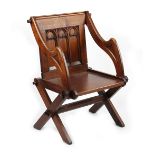 Property of a deceased estate - a late 19th / early 20th century fruitwood Glastonbury chair (see