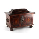 Property of a gentleman - an 18th century Continental olivewood burr yew & marquetry inlaid