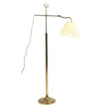 Property of a lady - an early 20th century brass adjustable standard lamp (see illustration).