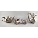 Property of a gentleman - a silver four-piece tea-set, with gadrooned rims, Sheffield 1918,