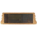 Property of a gentleman - an 18th century gilt framed triple plate landscape overmantel mirror, re-