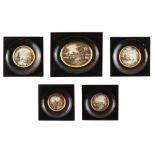 Property of a lady - two pairs of late 19th / early 20th century decorative miniature circular