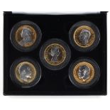 Property of a lady - The Twentieth Century Monarchs - a presentation set of five gold plated penny