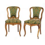 Property of a lady - a pair of 19th century later gilt painted & upholstered side chairs (2) (see