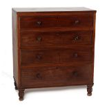 Property of a gentleman - an early 19th century George IV mahogany chest of four long graduated