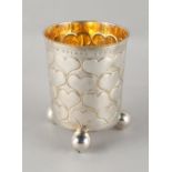 Property of a lady - an 18th century German silver beaker, dated 1736, the rim with later engraved
