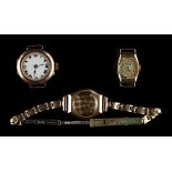 Property of a deceased estate - a lady's Roamer 14ct yellow gold cased wristwatch, the glass & strap
