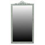 Property of a lady - a late 19th / early 20th century later blue painted rectangular wall mirror,