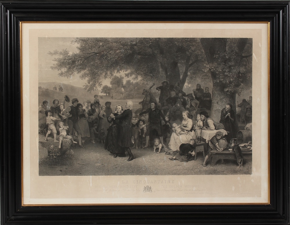 Property of a gentleman - a 19th century French monochrome engraving entitled 'LA CINQUANTAINE',