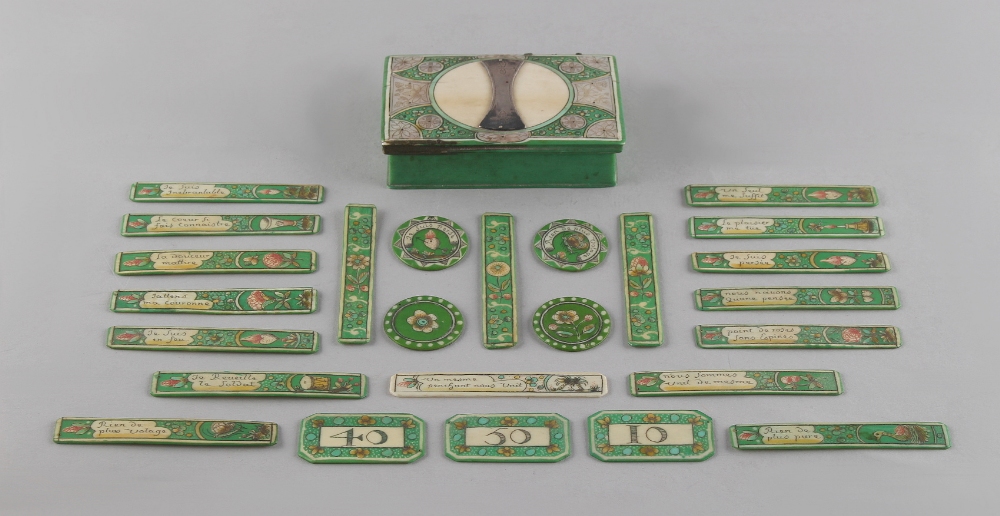 Property of a lady - Mariaval Le Jeune, Paris - a mid 18th century French green stained ivory - Image 2 of 2