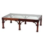 Property of a gentleman - a Chippendale style carved mahogany rectangular topped coffee table,