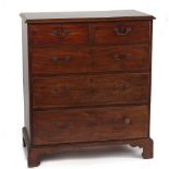 Property of a gentleman - an 18th century George III mahogany chest of two short & three long