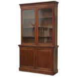 Property of a deceased estate - a good Victorian mahogany two-part chiffonier bookcase, enclosing