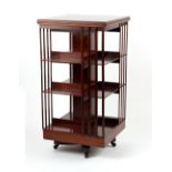 Property of a deceased estate - an Edwardian mahogany three-tier revolving bookcase (see