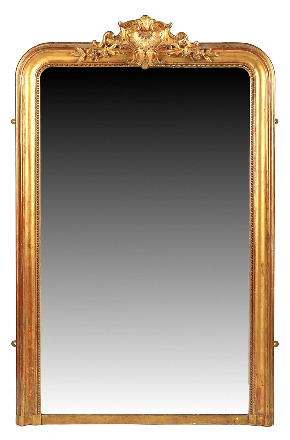 Property of a gentleman - a late 19th century gilt framed overmantel mirror with ornate floral