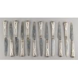 Property of s gentleman - a set of twelve William IV silver king's pattern dessert knives, maker A.