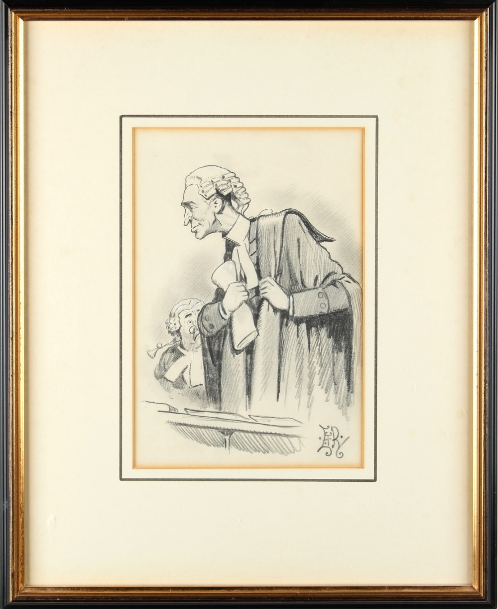Property of a gentleman - Edward Tennyson Reed (1860-1933) - A JUDICIAL FIGURE IN COURT - pencil