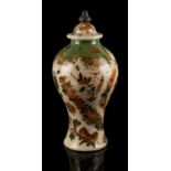 Property of a gentleman - a large late 19th century French inside painted glass baluster vase &