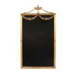 Property of a lady - a late 19th / early 20th century gilt framed rectangular wall mirror, with