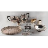 Property of a gentleman - a small quantity of silver plated items including a four-piece tea-set (