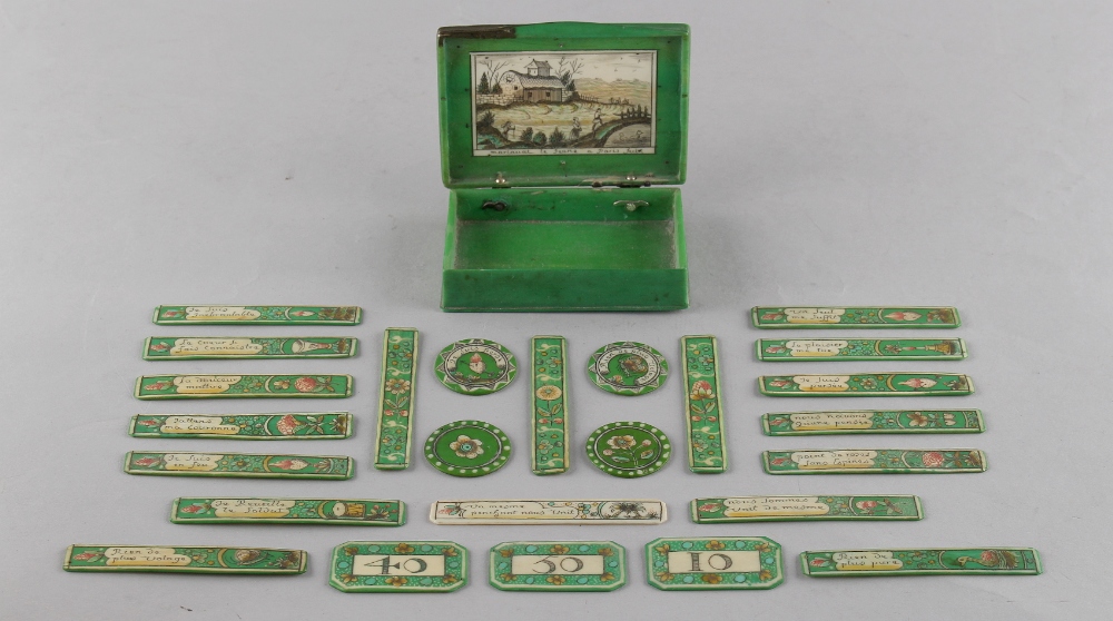 Property of a lady - Mariaval Le Jeune, Paris - a mid 18th century French green stained ivory