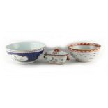 Property of a lady - two 18th century Chinese punch bowls; together with a small 18th century