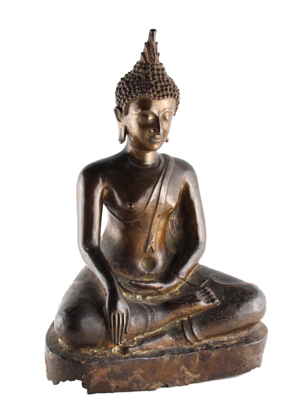 A Thai bronze model of a seated Buddha, probably 17th century, 16ins. (40.5cms.) high (see