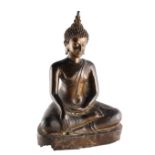 A Thai bronze model of a seated Buddha, probably 17th century, 16ins. (40.5cms.) high (see