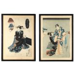 Property of a lady - Utagawa Toyokuni I (1769-1825) - Man and Woman Kabuki actors - woodblock print,