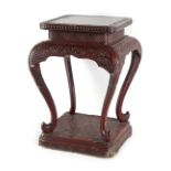 Property of a lady - a 19th century cinnabar lacquer incense stand, some loss to lacquer, 16.