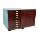 Property of a gentleman - a 19th century mahogany collector's cabinet, the eight drawers with