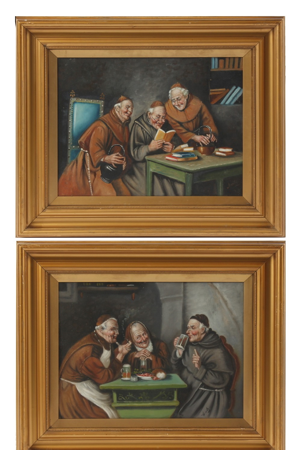 Property of a lady - Italian school (late 19th / early 20th century) - MONKS IN INTERIOR SCENES -