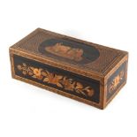 Property of a lady - a 19th century parquetry & marquetry decorated rectangular box, 10.4ins. (26.