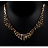 Property of a deceased estate - a 9ct gold Cleopatra necklace, the clasp release catch broken,