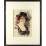 Property of a lady - Andrew Allan (1863-1940) - PORTRAIT OF A YOUNG LADY, HALF LENGTH - pastel, 13.9