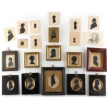 Property of a deceased estate - eleven framed 19th century silhouettes (two of which are named);