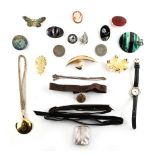 Property of a deceased estate - a small quantity of jewellery & coins including a 9ct gold framed
