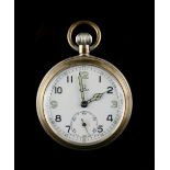 Property of a gentleman - an Omega military pocket watch, with broad arrow mark above G.S.T.P. and